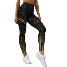 Charger l'image dans la galerie, Leegings femme Women Gold Print Leggings No Transparent
