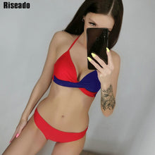Charger l'image dans la galerie, Riseadomaillot de bain push Up Bikinis Set Swimwear Women Swimsuits Bathing Suit Women Halter biquini Leaf Print Beach Wear Bikini 2020