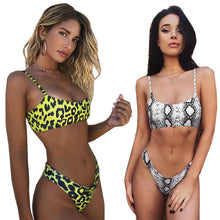 Charger l'image dans la galerie, Snakeskin Bikini Women Swimwear Leopard Bikinis Sexy Biquini Swim Suit Push Up Swimsuit Female Beachwear Swimming Bikini Women

