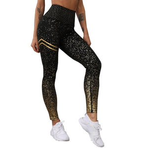 Leegings femme  Women Gold Print Leggings No Transparent
