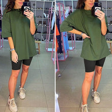 Charger l&#39;image dans la galerie, Simplee Casual solid outfits women&#39;s two piece suit with belt Home loose sports tracksuits fashion bicycle suit summer hot 2020
