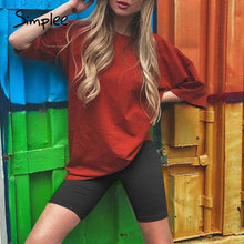 Charger l&#39;image dans la galerie, Simplee Casual solid outfits women&#39;s two piece suit with belt Home loose sports tracksuits fashion bicycle suit summer hot 2020
